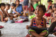 © paltu - Happy Anganwadi School boy Holding Slate and smiling at school