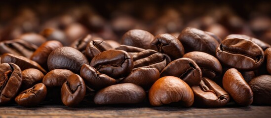 Aufkleber - Coffee beans that have been roasted. with copy space image. Place for adding text or design