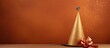 © vxnaghiyev - A festive birthday hat stands out against a warm brown backdrop creating a vibrant and eye catching image. with copy space image. Place for adding text or design
