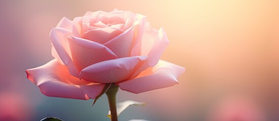 Poster - Copy space image of a beautiful pink rose