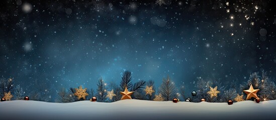 Poster - A festive backdrop with Christmas decorations for copy space image