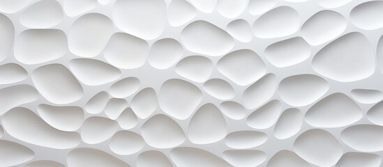 Poster - An embossed wall with a white paper wallpaper texture featuring a close up view of abstract raised cells Perfect for copy space images