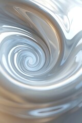 Wall Mural - Abstract Silver Swirl Design with Smooth Metallic Texture