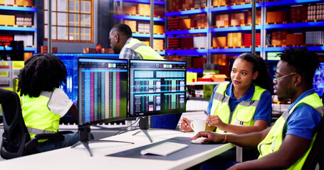 Poster - Warehouse Inventory Management On Computer