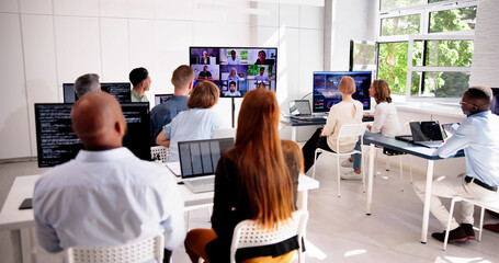 Poster - Businesspeople Having Video Conference
