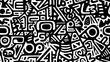 © Eyepain - black and white pattern with shapes on it royalty free illustration geometric  intricate stenciled african tattoos ethnic seamless picture