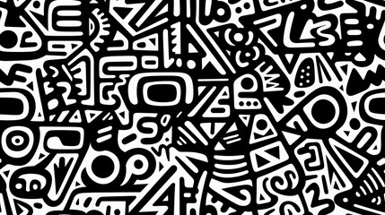 black and white pattern with shapes on it royalty free illustration geometric intricate stenciled af