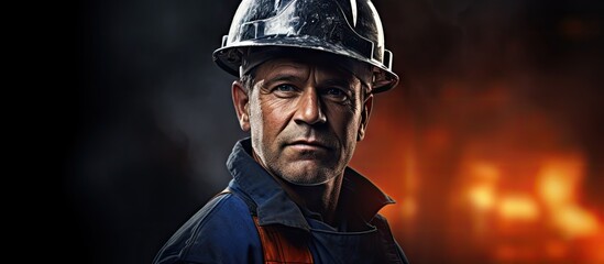 Poster - A copy space image featuring a worker posing for a portrait