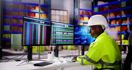 Poster - Warehouse Inventory Management On Computer