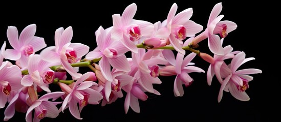 Poster - Orchid Rhynchostylis gigantea with a beautiful flower in full bloom providing an elegant dimension to the copy space image