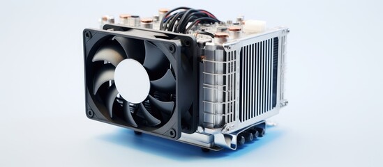 Aufkleber - A computer power supply cooler displayed on a white background with ample space for additional content