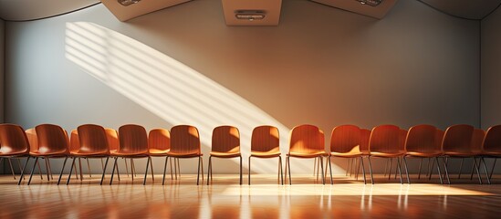 Aufkleber - Conference room with wooden chairs and copy space image