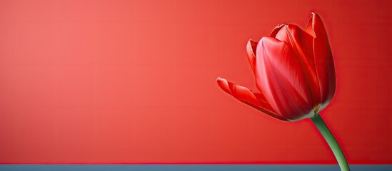 Aufkleber - Close up photo of a red tulip with ample copy space image