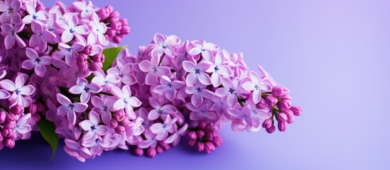 Aufkleber - Lilac flowers in a cluster standing alone against a solid color background with plenty of space surrounding them for copy or text