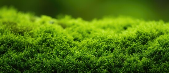 Poster - Macro close up of a vibrant green moss carpet creating a stunning natural background with plenty of copy space for images