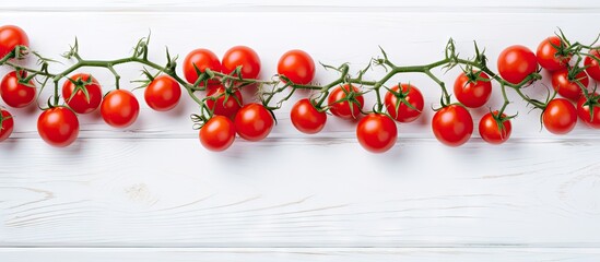 Aufkleber - A copy space image of cherry tomatoes on a white wooden background