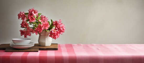 Aufkleber - Decorate your table with a copy space image for a personalized touch using a tablecloth and a free space backdrop