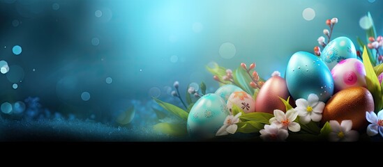 Aufkleber - Easter themed backdrop with space for inserting images. with copy space image. Place for adding text or design