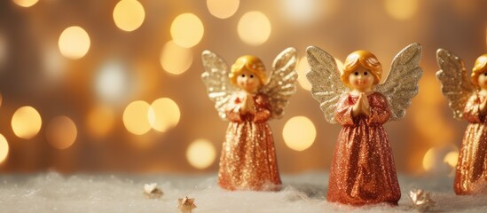 Aufkleber - Christmas themed figurines can be found in the form of a statuette depicting a heavenly angel These decorations are commonly used to adorn Christmas trees adding a festive touch to the overall decor