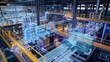 © phairot - A virtual model of a smart factory, mirroring real-time operations of the physical factory, optimizing performance and maintenance through the digital twin concept