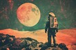 © Lucija - astronaut mars planet space travel vintage retro illustration scifi adventure futuristic outdated cosmic exploration nostalgic
