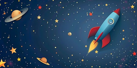 Wall Mural - intergalactic adventures exploring the wonders of the cosmos with young explorers