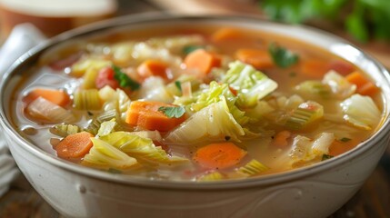 Wall Mural - Fresh Cabbage Soup for Healthy Eating Poster Generative AI