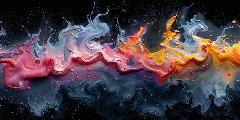 Wall Mural - A cosmic burst of vibrant colors swirl in an abstract explosion of creativity.