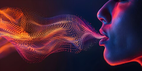 Poster - Powerful Digital Waves Symbolize Advanced Communication Skills Analysis Tool