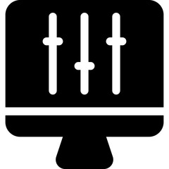 Sticker - computer with  setting icon