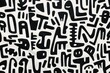 © an - A random pattern with some abstract shapes in black on a white background.