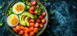 © HafizAsif - The concept of a ketogenic low-carb diet. Healthy eating and dieting with salmon, avocado, eggs and nuts. View from above High quality photo