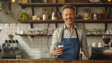 Sticker - The Smiling Man with Coffee