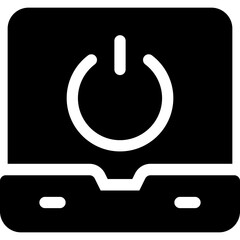 Sticker - laptop with shutdown icon