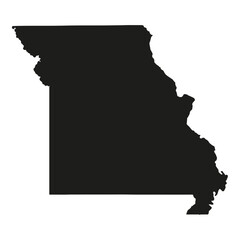 Wall Mural - high-quality black and white missouri vector map outline for graphic design and print applications