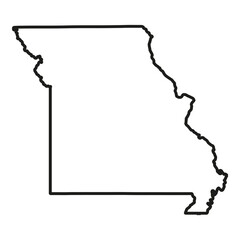 Wall Mural - white solid outline of the state of missouri