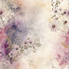 Poster - Pink and white floral background with daisies