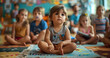 © Carles - Children in kindergarten attentive to the teacher, summer concept vacation concept holidays