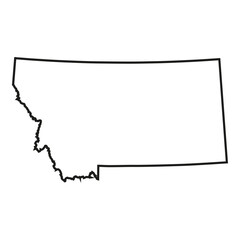 Wall Mural - white solid outline of the state of montana