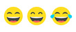 © ElsaNur - Laugh emoji icon set in generic style. LOL, laughing face emoticon concept