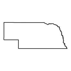 Wall Mural - white solid outline of the state of nebraska