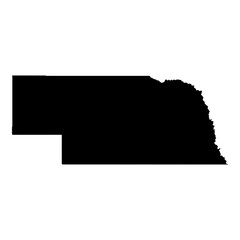 Wall Mural - black solid map of the state of nebraska