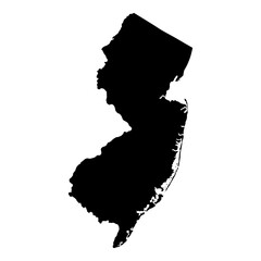 Wall Mural - black solid map of the state of new jersey