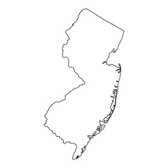 Wall Mural - white solid outline of the state of new jersey