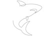 © Shemol - One continuous single line art drawing of shark sea fish underwater outline vector minimalist illustration