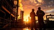 © Mehak - Silhouette of two engineers in front of oil refinery plant
