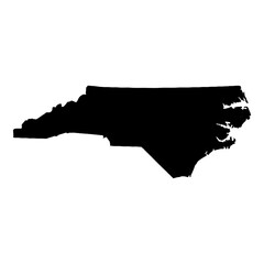 Wall Mural - black solid map of the state of north carolina