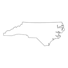 Wall Mural - white solid outline of the state of north carolina