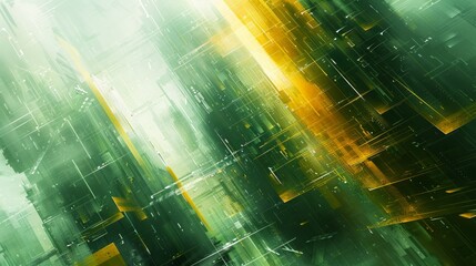 Fototapete - Abstract technology background, green and yellow, white futuristic.