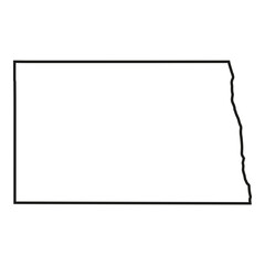 Wall Mural - white solid outline of the state of north dakota